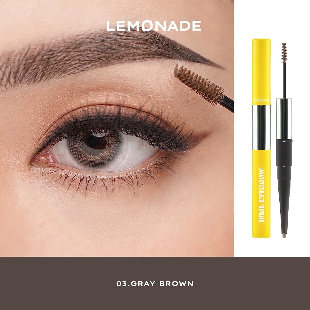 Chì Kẻ Mày Hai Đầu Lemonade Dual Eyebrow 0.25g + 2.5g .#03 Gray Brown