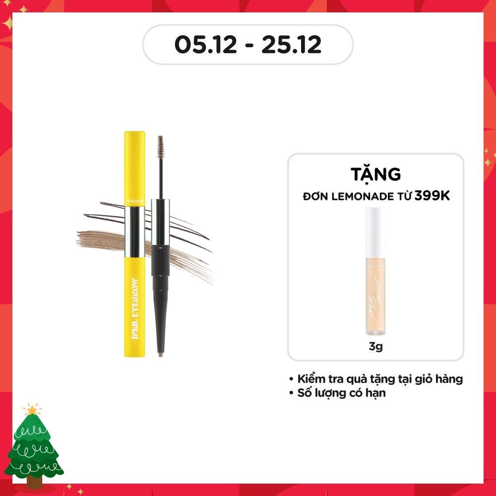 Chì Kẻ Mày Hai Đầu Lemonade Dual Eyebrow 0.25g + 2.5g .#03 Gray Brown