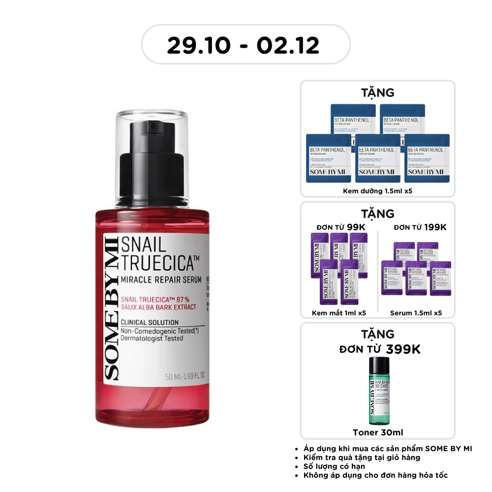 Tinh Chất Some By Mi Snail Truecica Miracle Repair Serum Phục Hồi Da Cải Thiện Vết Thâm Sẹo Lõm 50ml image