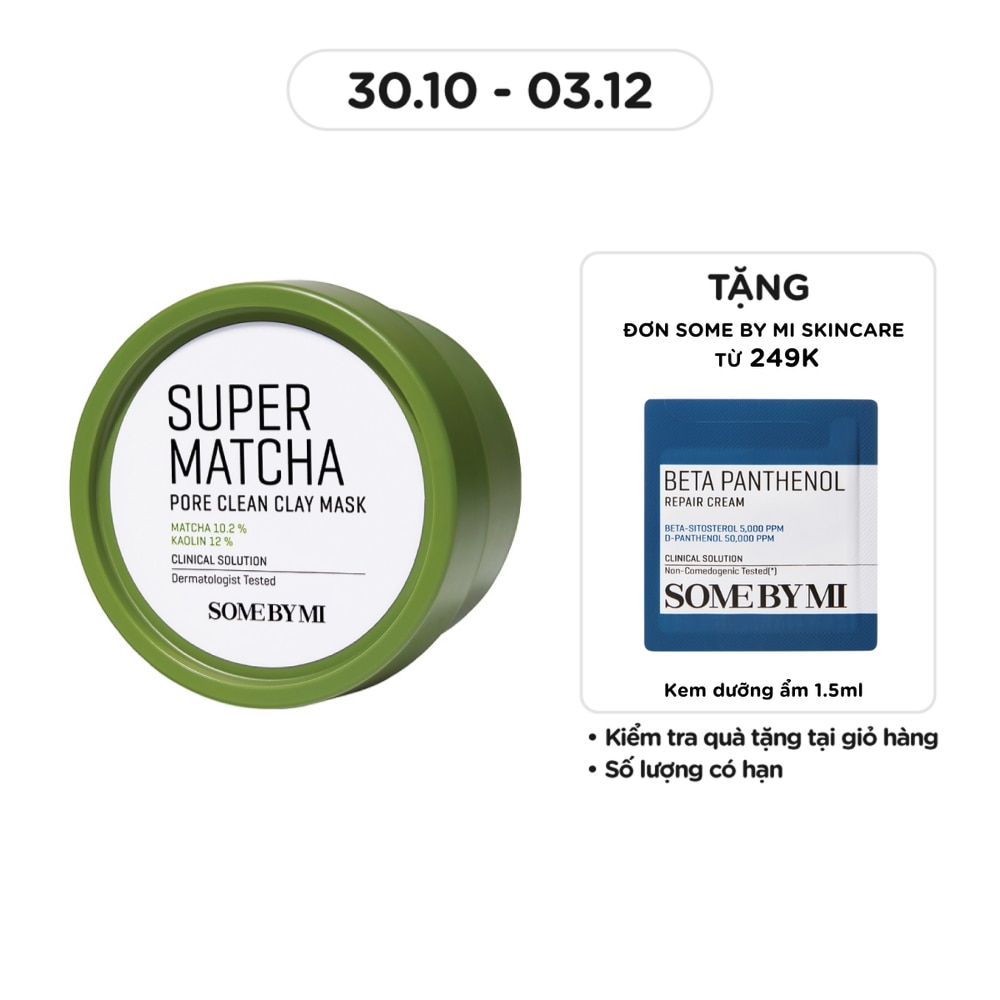 Mặt Nạ Some By Mi Super Matcha Pore Clean Clay Từ Đất Sét Cải Thiện Vấn Đề Của Da 100g