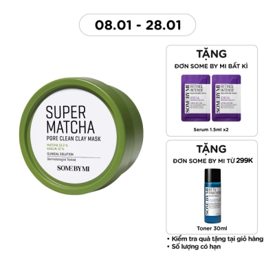 SOME BY MI Mặt Nạ Some By Mi Super Matcha Pore Clean Clay Từ Đất Sét Cải Thiện Vấn Đề Của Da 100g