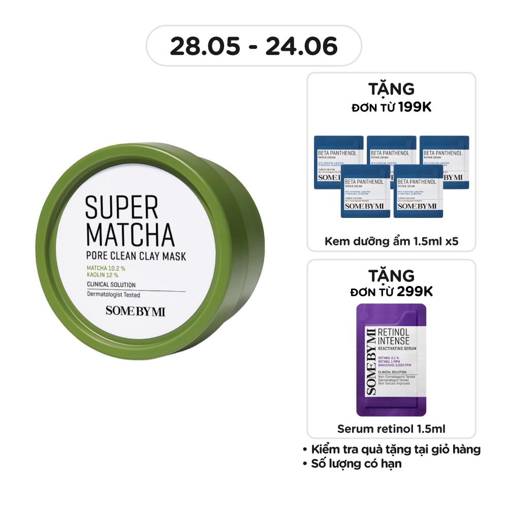 Mặt Nạ Some By Mi Super Matcha Pore Clean Clay Từ Đất Sét Cải Thiện Vấn Đề Của Da 100g