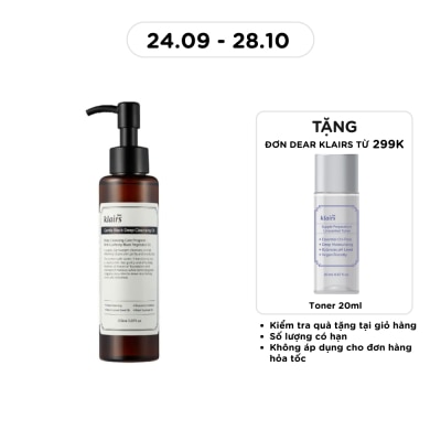DEAR KLAIRS Dầu Tẩy Trang Dear Klairs Làm Sạch Và Dưỡng Ẩm Gentle Black Deep 150ml image