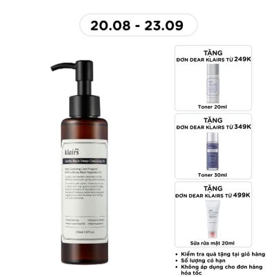 DEAR KLAIRS - Dầu Tẩy Trang Dear Klairs Làm Sạch Và Dưỡng Ẩm Gentle Black Deep 150ml image