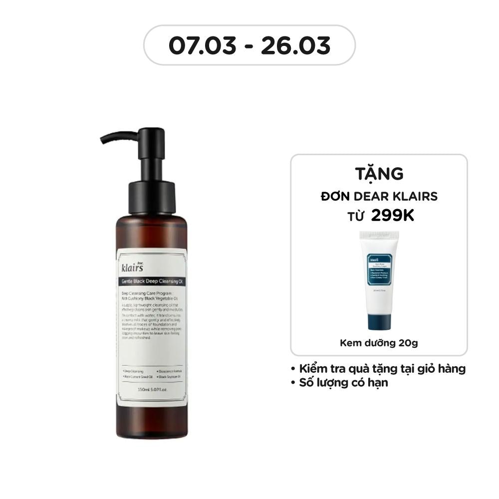 Dầu Tẩy Trang Dear Klairs Làm Sạch Và Dưỡng Ẩm Gentle Black Deep 150ml