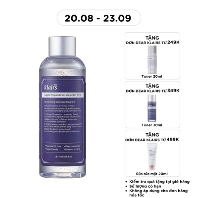 DEAR KLAIRS - Nước Hoa Hồng Không Mùi Dear Klairs Dưỡng Ẩm Da Và Làm Mềm Da Supple Preparation Unscented 180ml image