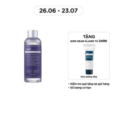 DEAR KLAIRS Nước Hoa Hồng Không Mùi Dear Klairs Dưỡng Ẩm Da Và Làm Mềm Da Supple Preparation Unscented 180ml