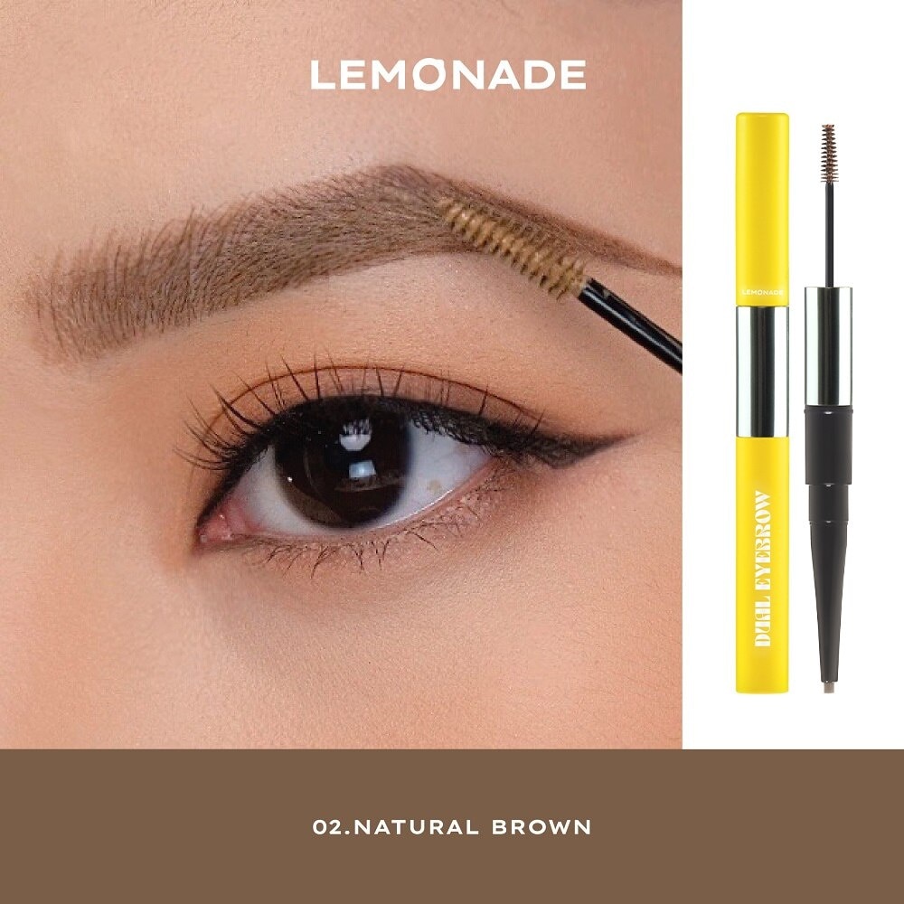 Lemonade Kẻ mày Dual Eyebrow 0.25g + 2.5g #02 Natural Brown