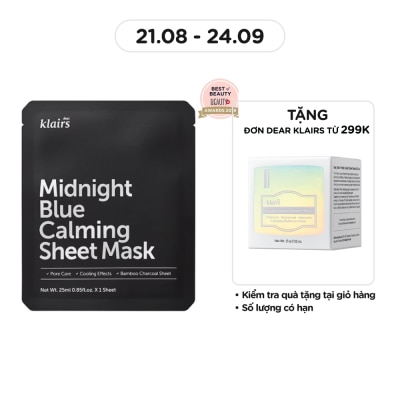 DEAR KLAIRS Midnight Blue Calming Sheet Mask 25ml