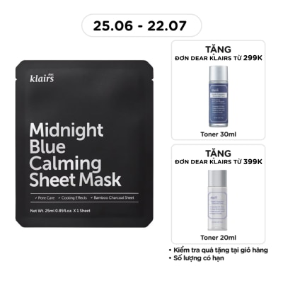 DEAR KLAIRS - Midnight Blue Calming Sheet Mask 25ml