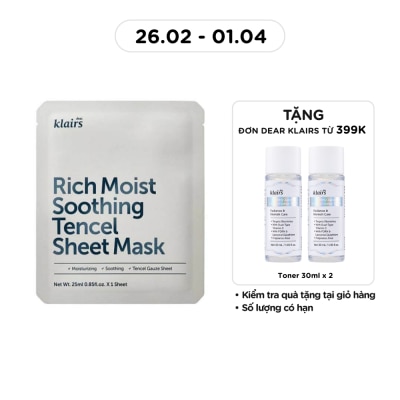 Nhà Phân Phối Mặt Nạ Klairs Rich Moist Soothing Tencel Sheet Mask 25Ml