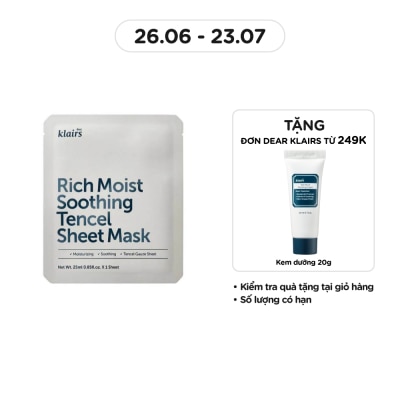 DEAR KLAIRS Rich Moist Soothing Tencel Sheet Mask 25ml