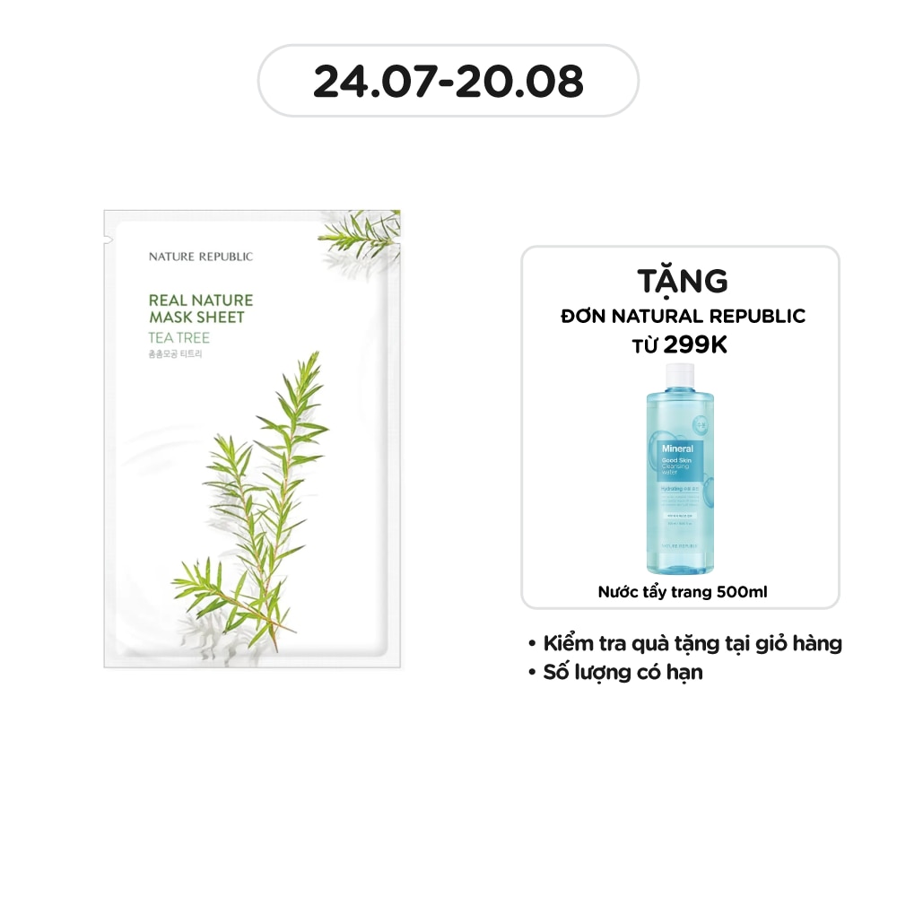 Mặt Nạ Giấy Nature Republic Chiết Xuất Tràm Trà Tự Nhiên Real Nature Tea Tree Mask 23ml