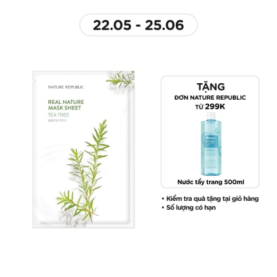 NATURE REPUBLIC Mặt Nạ Giấy Nature Republic Chiết Xuất Tràm Trà Tự Nhiên Real Nature Tea Tree Mask 23ml