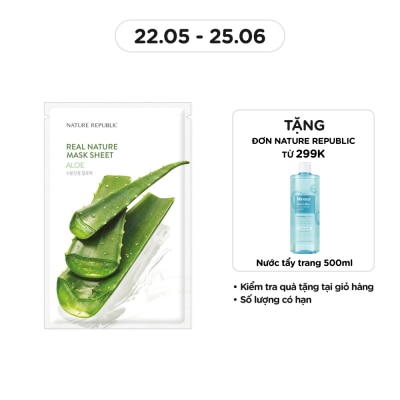 NATURE REPUBLIC Mặt Nạ Giấy Nature Republic Chiết Xuất Nha Đam Tự Nhiên Real Nature Aloe Mask 23ml