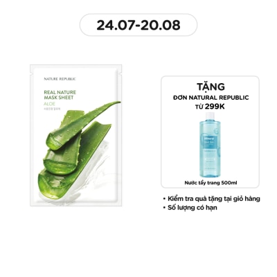 NATURE REPUBLIC Mặt Nạ Giấy Nature Republic Chiết Xuất Nha Đam Tự Nhiên Real Nature Aloe Mask 23ml