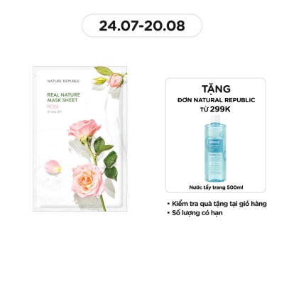 NATURE REPUBLIC Mặt Nạ Giấy Nature Republic Chiết Xuất Hoa Hồng Tự Nhiên Real Nature Rose Mask 23ml