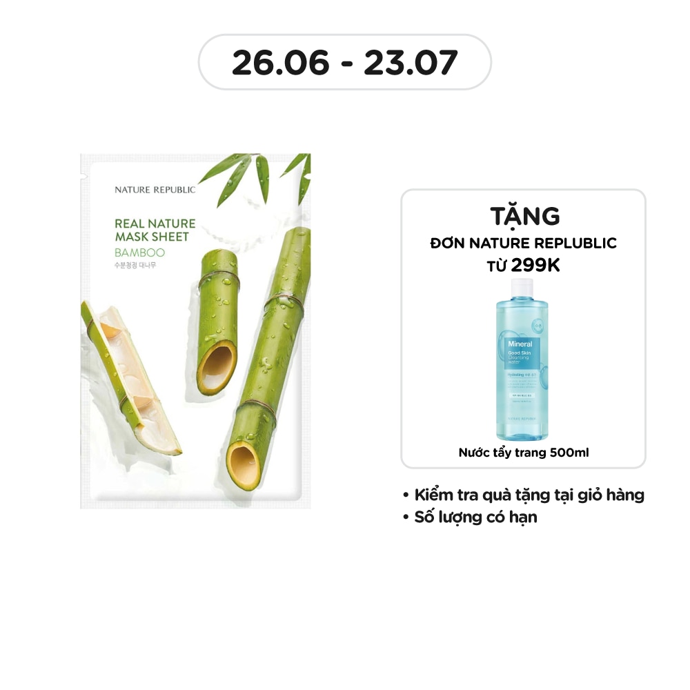 Mặt Nạ Giấy Nature Republic Chiết Xuất Tre Tự Nhiên Real Nature Bamboo Mask 23ml