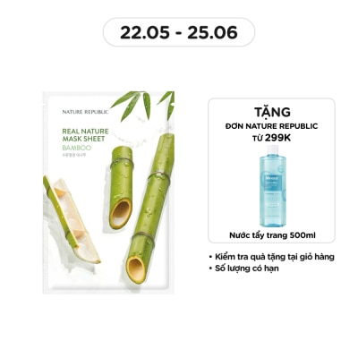 NATURE REPUBLIC Mặt Nạ Giấy Nature Republic Chiết Xuất Tre Tự Nhiên Real Nature Bamboo Mask 23ml