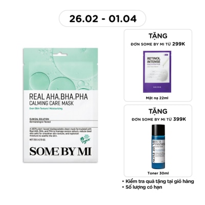 SOME BY MI Mặt Nạ Giấy Some By Mi Real AHA-BHA-PHA Calming Care Mask 20g