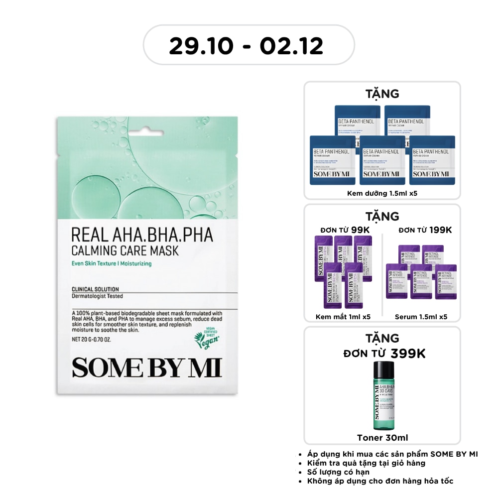 Mặt Nạ Giấy Some By Mi Real AHA BHA PHA Calming Care Mask 20g image