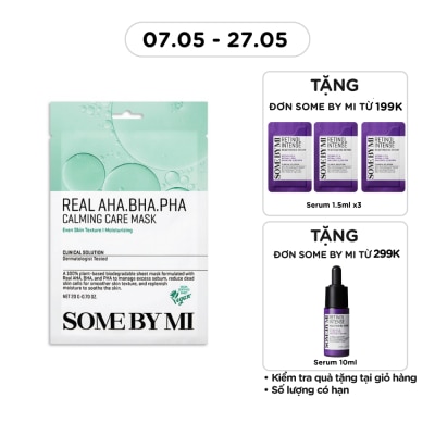 SOME BY MI - Mặt Nạ Giấy Some By Mi Real AHA-BHA-PHA Calming Care Mask 20g