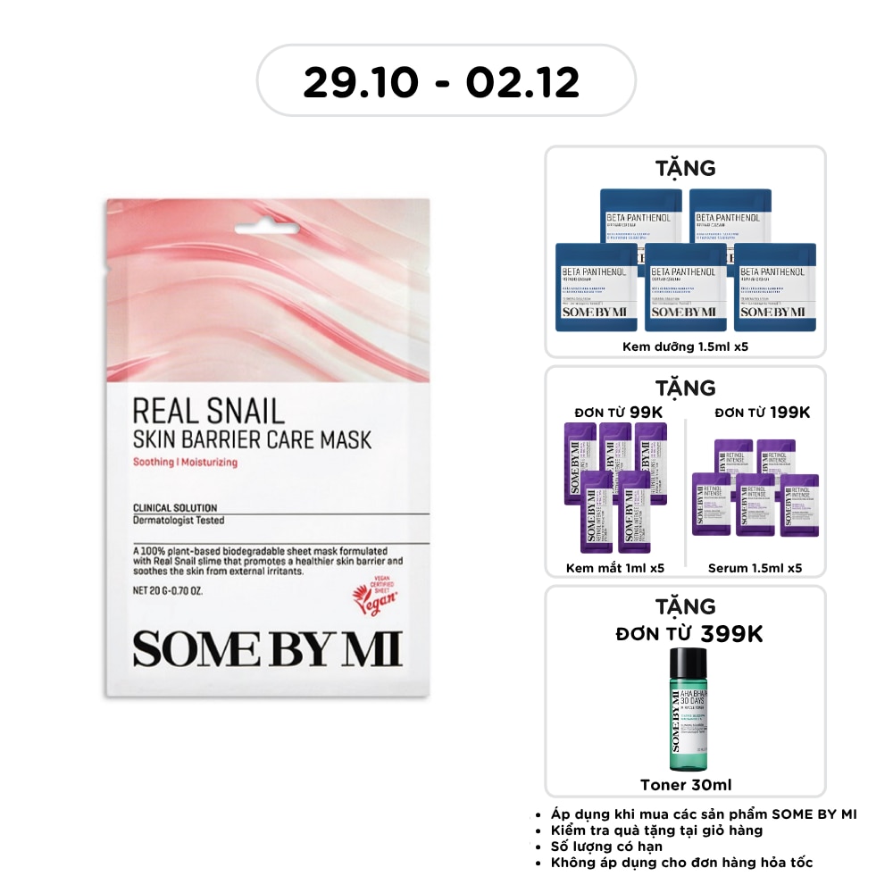 Mặt Nạ Giấy Some By Mi Bảo Vệ Da Real Snail Skin Barrier Care Mask 20g image