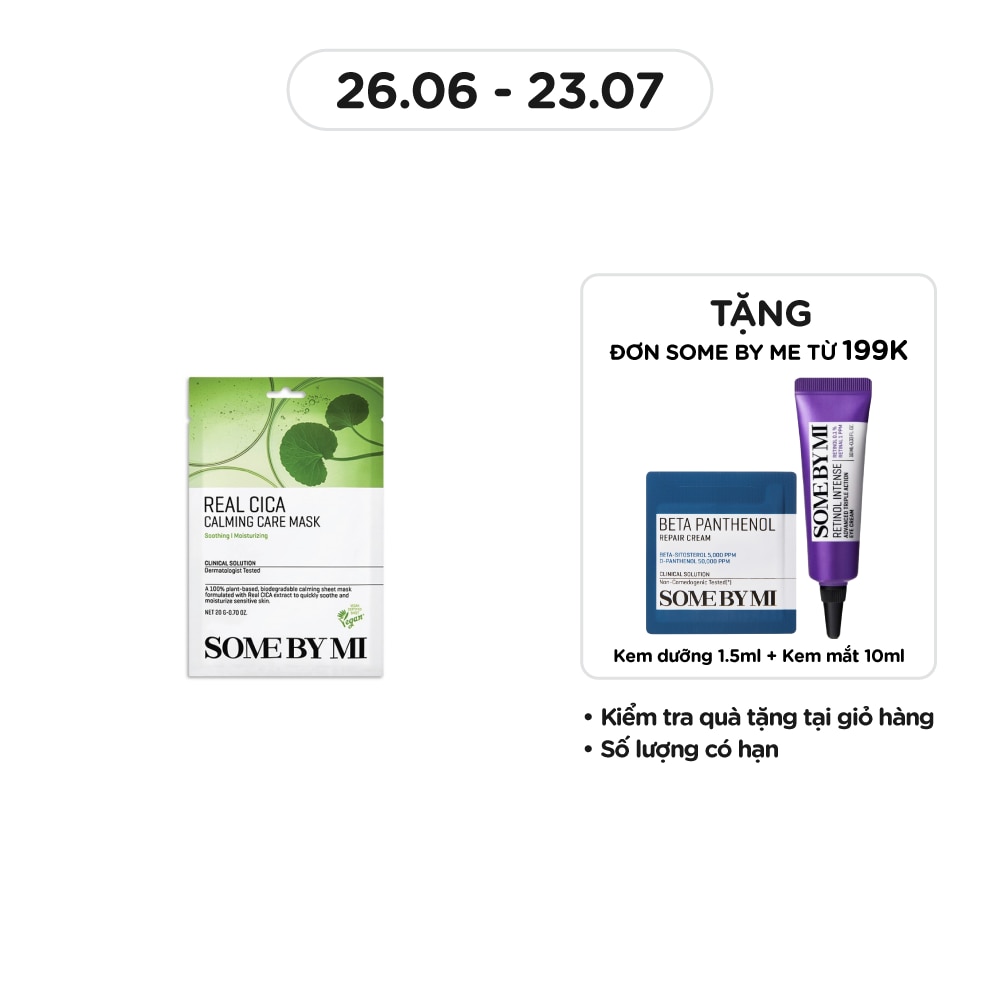 Mặt Nạ Giấy Some By Mi Chiết Xuất Rau Má Real Cica Calming Care Mask 20g