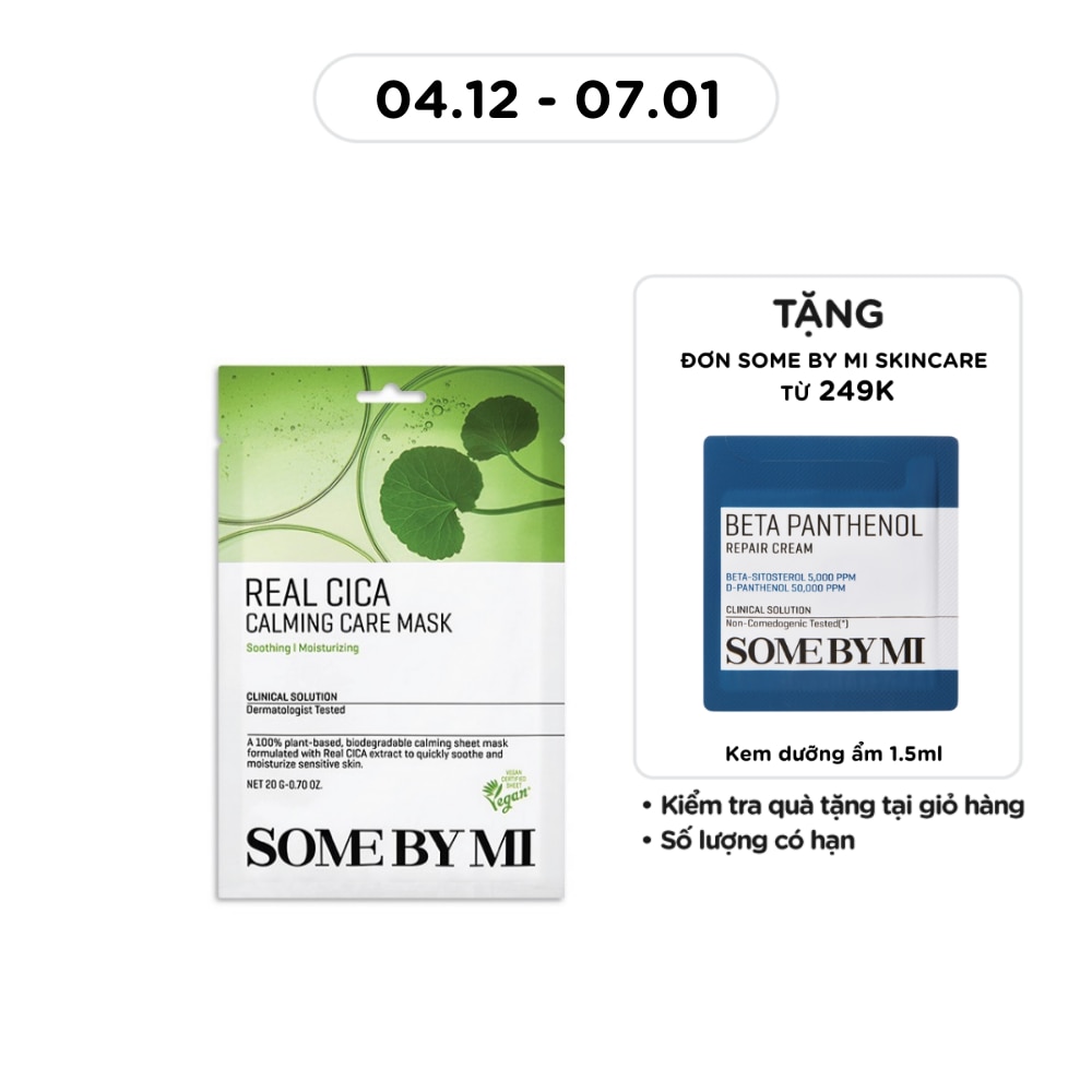 Mặt Nạ Giấy Some By Mi Chiết Xuất Rau Má Real Cica Calming Care Mask 20g