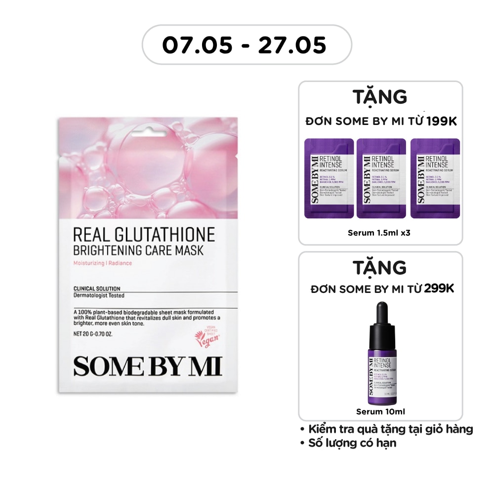 Mặt Nạ Giấy Some By Mi Real Cải Thiện Sắc Tố Da Glutathione Brightening Care Mask 20g