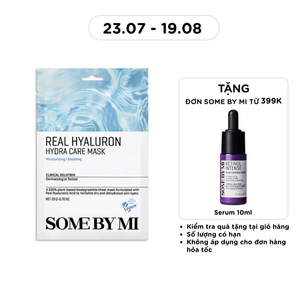 Mặt Nạ Giấy Some By Mi Cung Cấp Độ Ẩm Cho Da Real Hyaluron Hydra Care Mask 20g