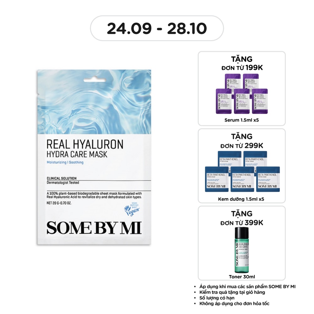 Mặt Nạ Giấy Some By Mi Cung Cấp Độ Ẩm Cho Da Real Hyaluron Hydra Care Mask 20g image