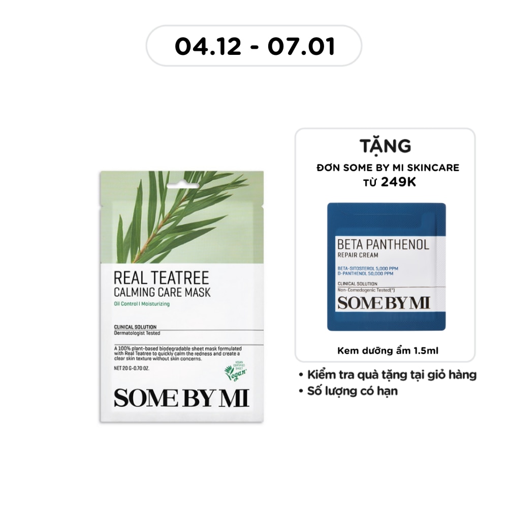 Mặt Nạ Giấy Some By Mi Chiết Xuất Tràm Trà Real Teatree Calming Care Mask 20g