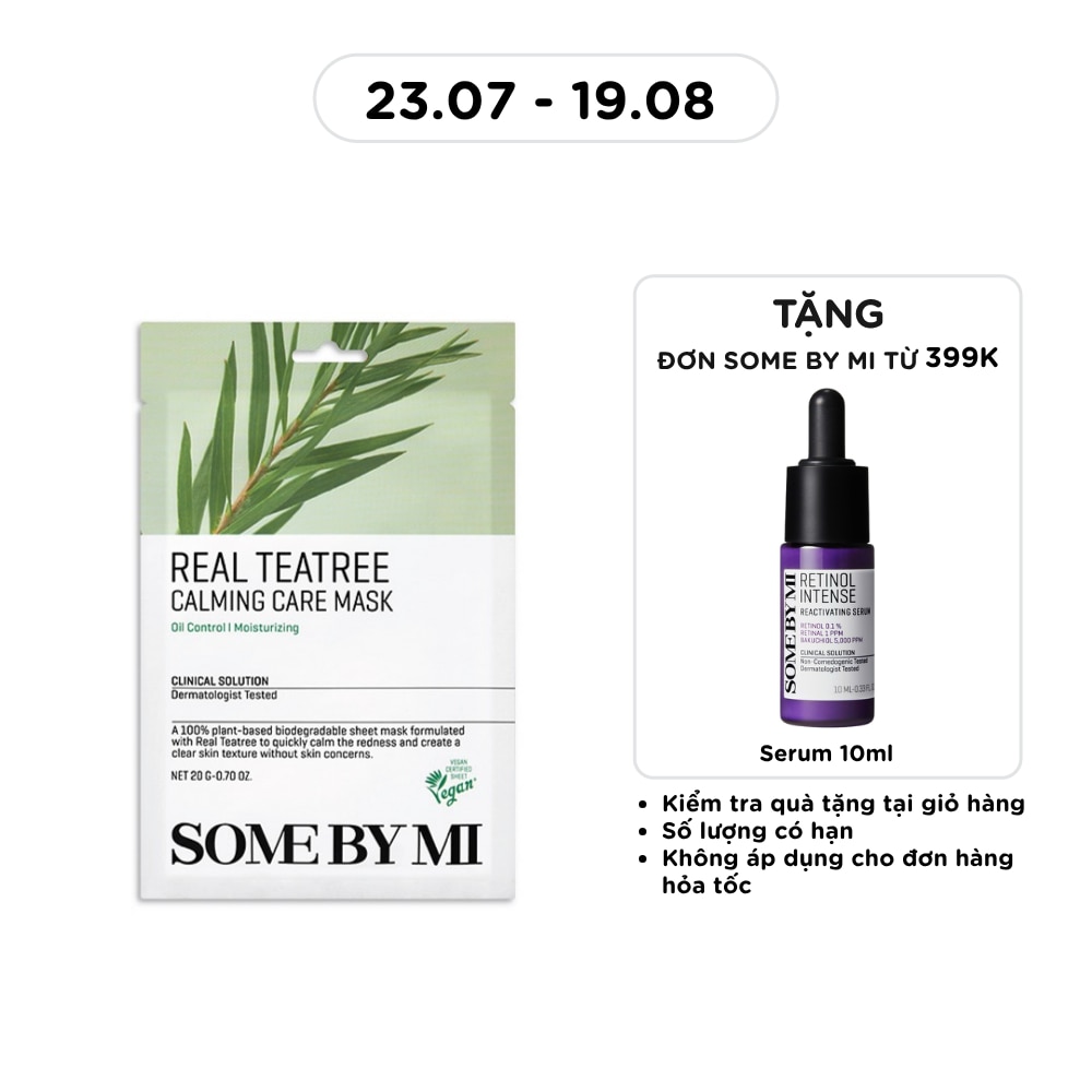 Mặt Nạ Giấy Some By Mi Chiết Xuất Tràm Trà Real Teatree Calming Care Mask 20g image