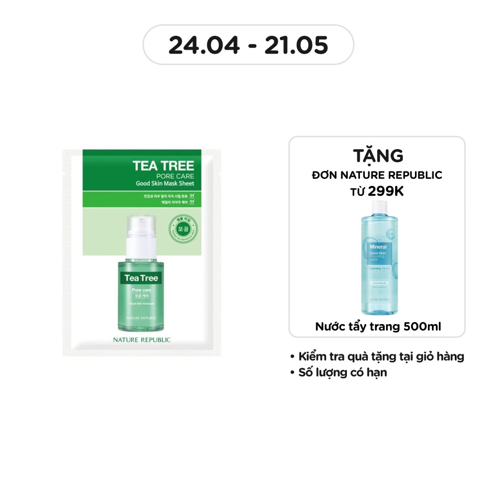 Mặt Nạ Giấy Nature Republic Chiết Xuất Tràm Trà Good Skin Tea Tree Pore Care Mask 24g