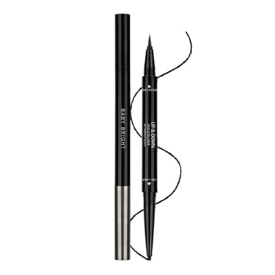 Bút kẻ mắt 2 đầu baby bright up and down duo eyeliner 0.1g + 0.35g .#01 midnight black
