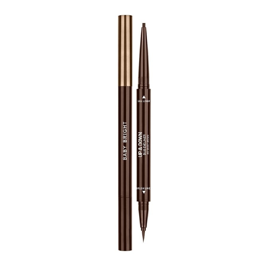 Bút Kẻ Mắt 2 Đầu Baby Bright Up And Down Duo Eyeliner 0.1g + 0.35g .#02 Smoky Brown