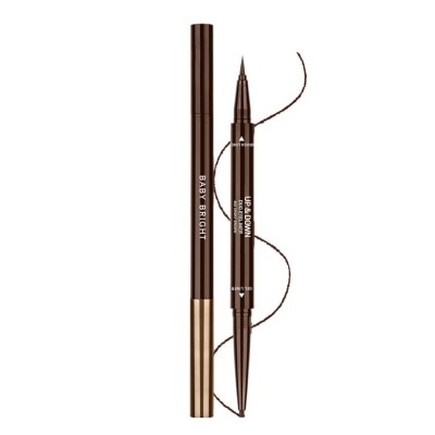 Bút kẻ mắt 2 đầu baby bright up and down duo eyeliner 0.1g + 0.35g .#02 smoky brown