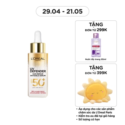L'OREAL PARIS Dưỡng Chất Chống Nắng L’Oréal Paris UV Defender Sun-Repair Invisible Serum 30ml