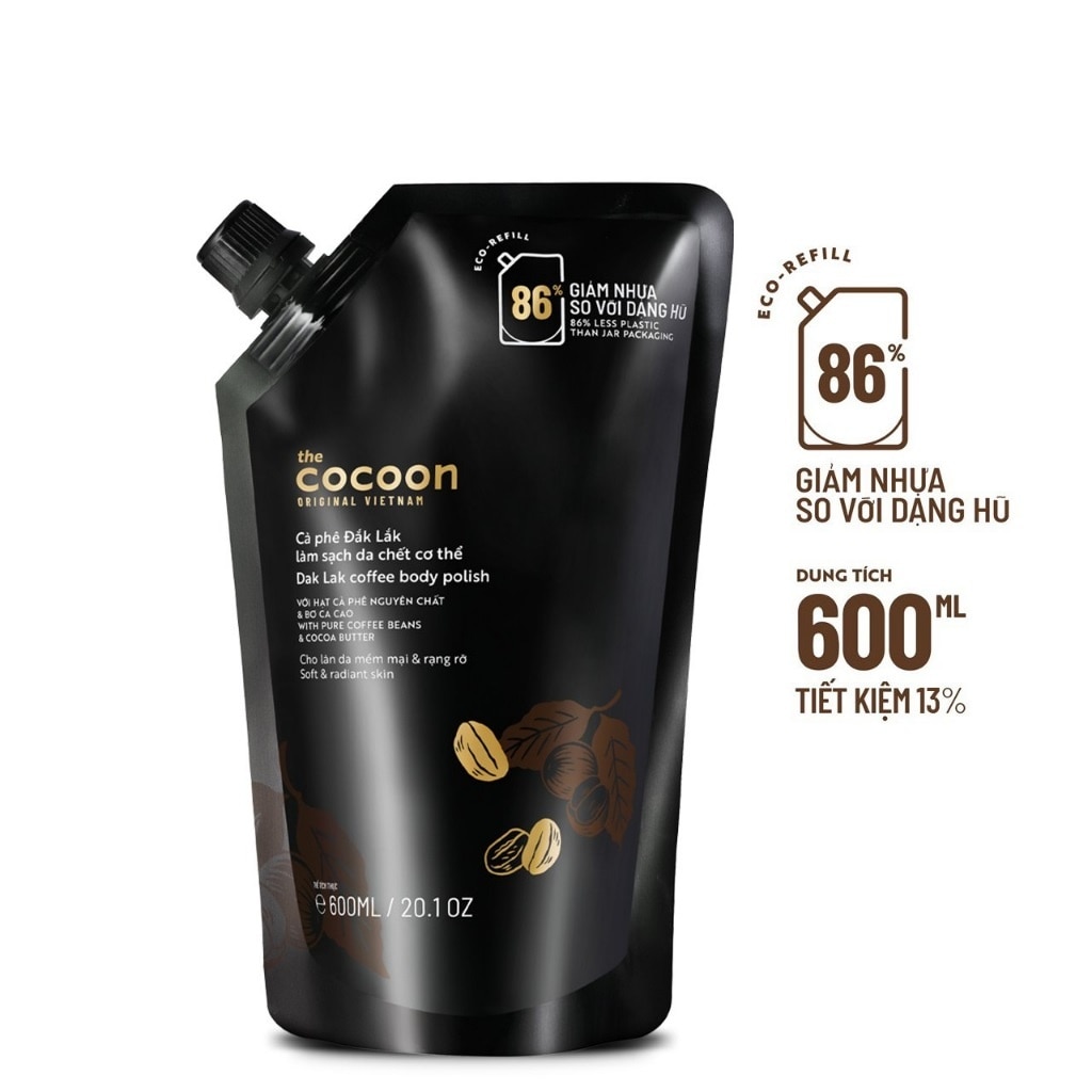 Tẩy Tế Bào Da Cơ Thể Cocoon Eco-Refill Đắk Lắk Coffee Body Polish 600ml