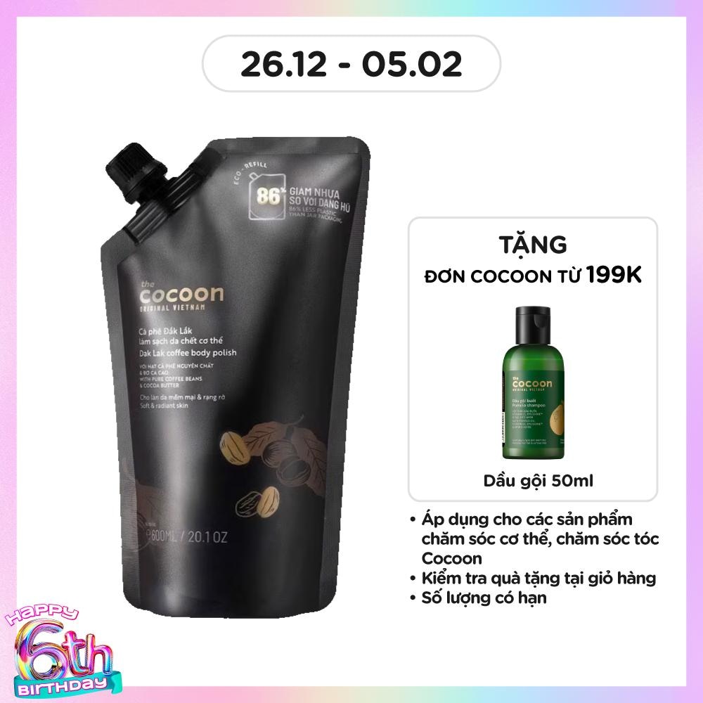 Tẩy Tế Bào Da Cơ Thể Cocoon Eco-Refill Đắk Lắk Coffee Body Polish 600ml