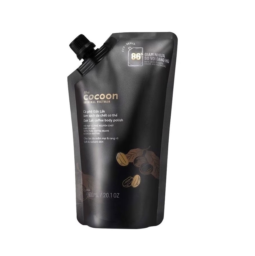 Tẩy Tế Bào Da Cơ Thể Cocoon Eco-Refill Đắk Lắk Coffee Body Polish 600ml