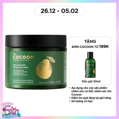 COCOON Kem Ủ Tóc Bưởi Cocoon Giảm Gãy Rụng Và Làm Mềm Tóc 200ml