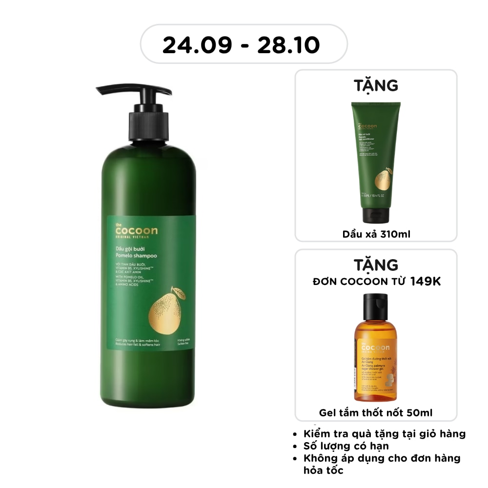 Dầu Gội Bưởi Cocoon Giảm Gãy Rụng và Làm Mềm Tóc Pomelo Shampoo 500ml image