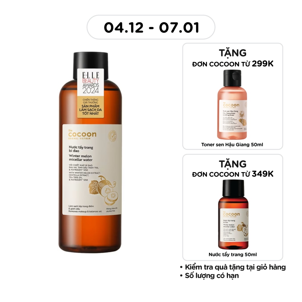 Nước Tẩy Trang Cocoon Winter Melon Bí Đao Làm Sạch Da Và Giảm Dầu 500ml