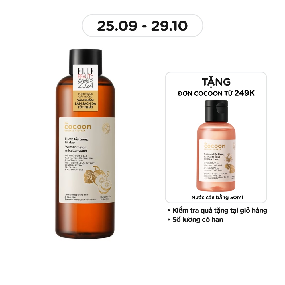 Nước Tẩy Trang Cocoon Winter Melon Bí Đao Làm Sạch Da Và Giảm Dầu 500ml