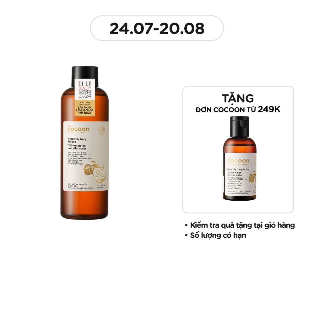 Nước Tẩy Trang Cocoon Winter Melon Bí Đao Làm Sạch Da Và Giảm Dầu 500ml