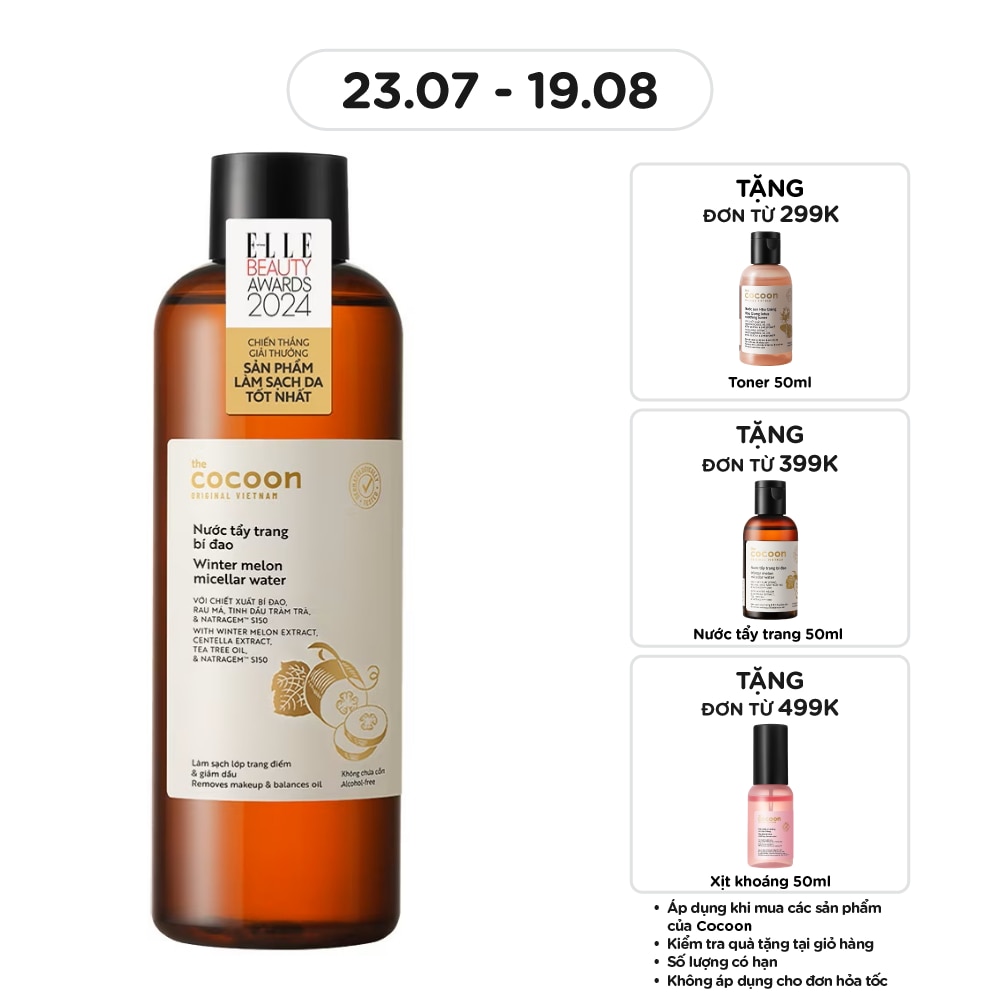 Nước Tẩy Trang Bí Đao Cocoon Làm Sạch & Giảm Dầu 500ml