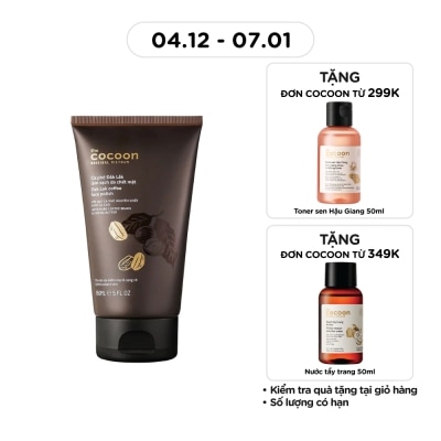 COCOON Tẩy Tế Bào Cocoon Dak Lak Coffee Làm Sạch Mềm Mại Da Mặt Với Hạt Cà Phê Và Bơ Ca Cao 150ml