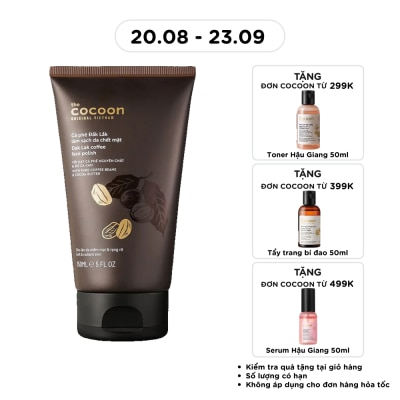 COCOON - Tẩy Tế Bào Cocoon Dak Lak Coffee Làm Sạch Mềm Mại Da Mặt Với Hạt Cà Phê Và Bơ Ca Cao 150ml image